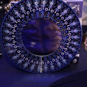 Decorative Blue and White Mandala Mirror